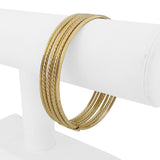 Set of Seven 14k Yellow Gold 11.8g Hollow Connected Bangle Bracelets 8"