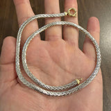 14k Yellow and White Gold 20g Reversible Thick Fancy Link Necklace Italy 18"