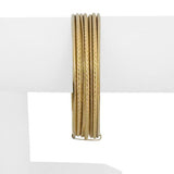 Set of Seven 14k Yellow Gold 11.8g Hollow Connected Bangle Bracelets 8"