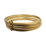 Set of Seven 14k Yellow Gold 11.8g Hollow Connected Bangle Bracelets 8"