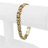14k Yellow Gold 11g Vintage 9mm XO Hugs and Kisses Link Bracelet 7.5"
