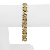 14k Yellow Gold 11g Vintage 9mm XO Hugs and Kisses Link Bracelet 7.5"