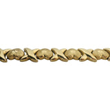 14k Yellow Gold 11g Vintage 9mm XO Hugs and Kisses Link Bracelet 7.5"