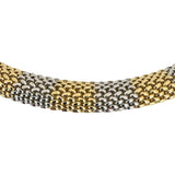 14k Yellow and White Gold 37.6g Heavy Ladies 11mm Mesh Link Necklace 17"