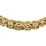 14k Yellow Gold 21.5g Vintage Graduated Byzantine Link Necklace Italy 17"