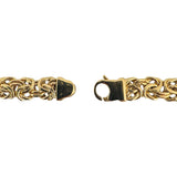 14k Yellow Gold 21.5g Vintage Graduated Byzantine Link Necklace Italy 17"