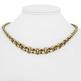 14k Yellow Gold 17.5g Vintage Graduated Rolo Link Necklace Turkey 18"