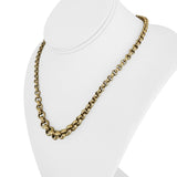 14k Yellow Gold 17.5g Vintage Graduated Rolo Link Necklace Turkey 18"