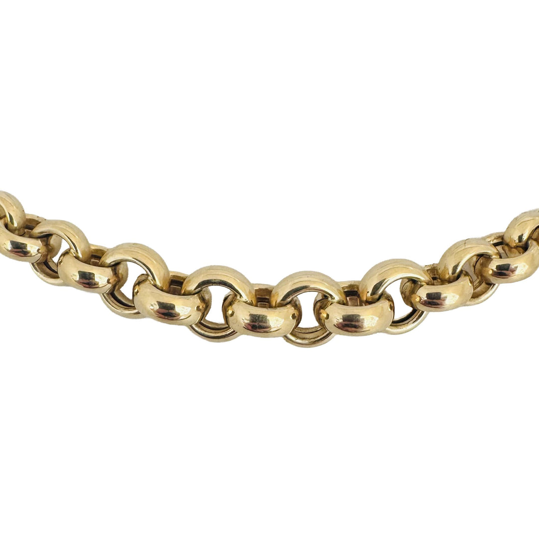 14k Yellow Gold 17.5g Vintage Graduated Rolo Link Necklace Turkey 18"