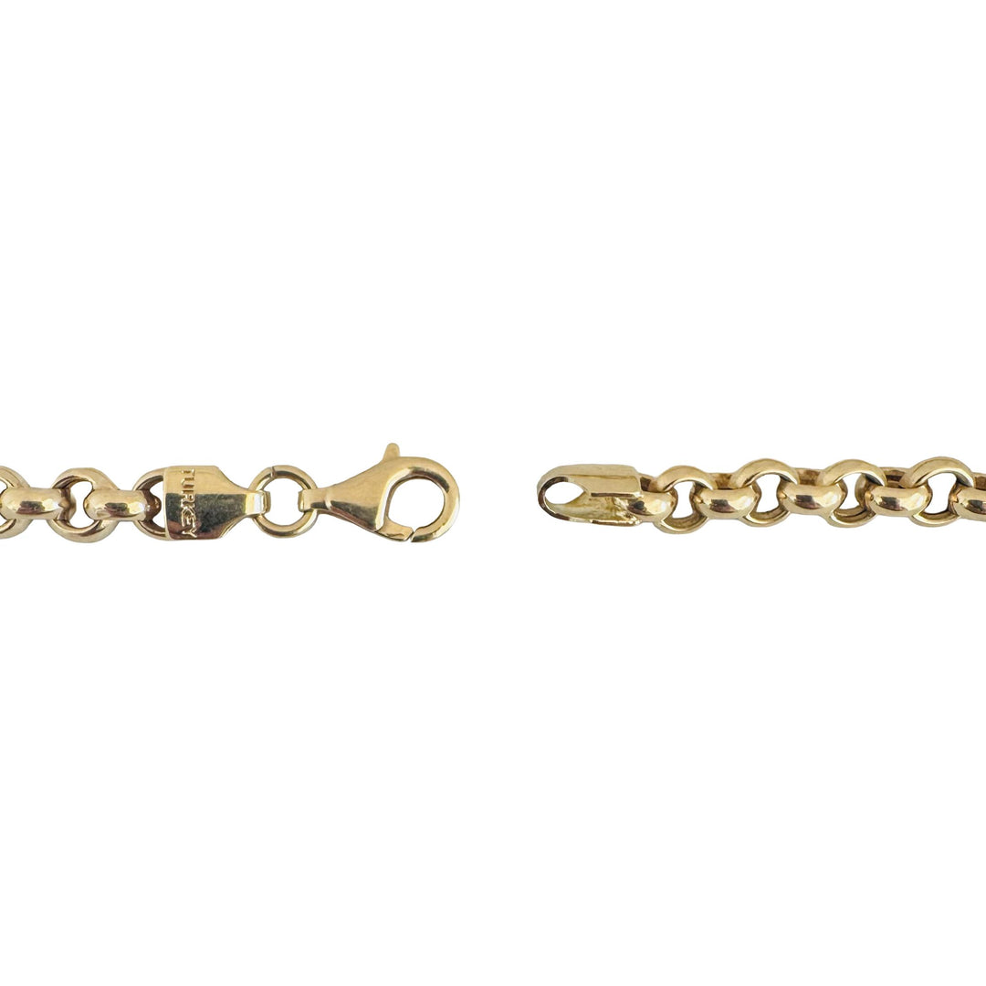 14k Yellow Gold 17.5g Vintage Graduated Rolo Link Necklace Turkey 18"