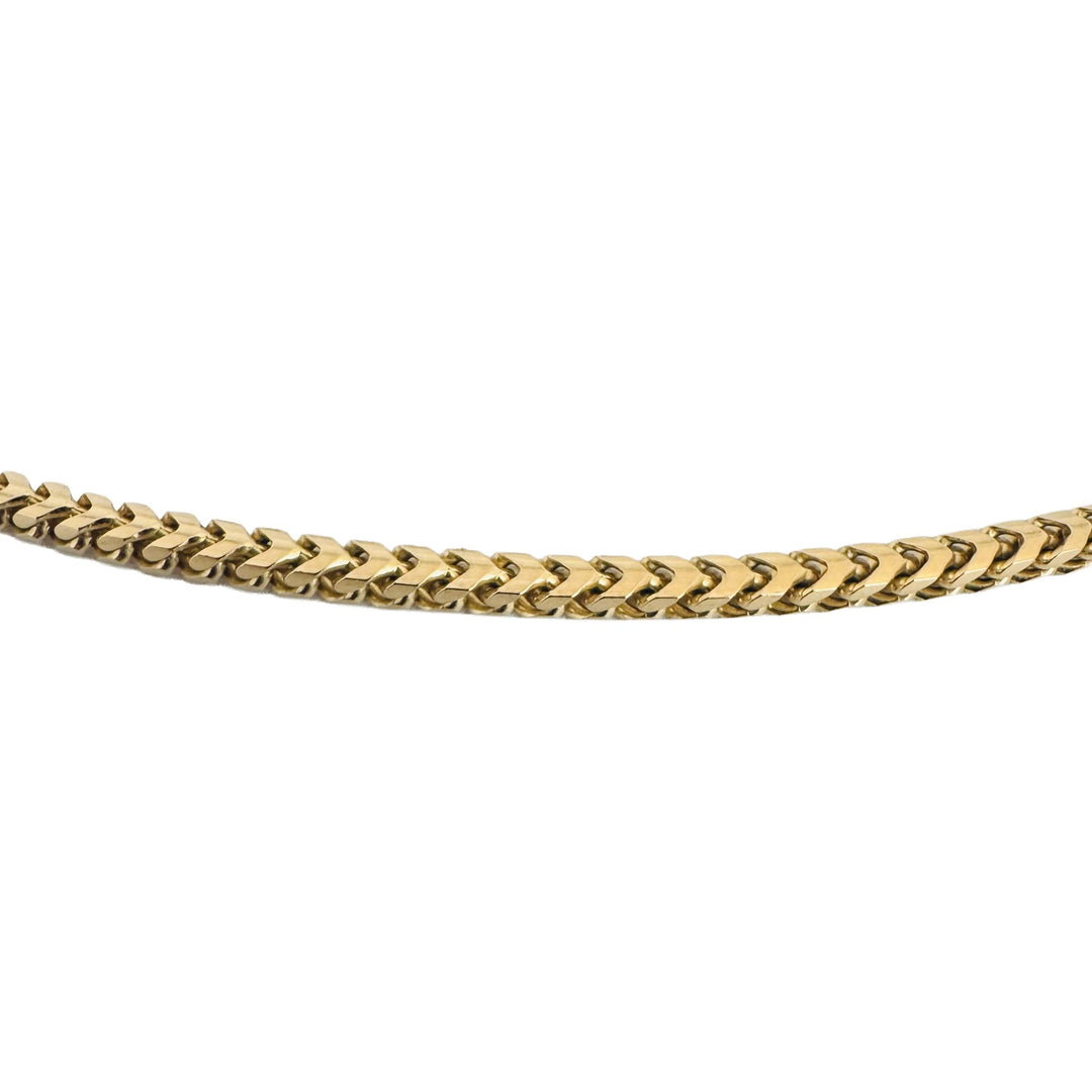 14k Yellow Gold 20g Solid 2.5mm Squared Franco Link Chain Necklace Italy 20"