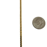 14k Yellow Gold 20g Solid 2.5mm Squared Franco Link Chain Necklace Italy 20"