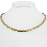 14k Yellow and White Gold 20g Reversible Thick Fancy Link Necklace Italy 18"