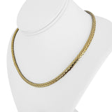 14k Yellow and White Gold 20g Reversible Thick Fancy Link Necklace Italy 18"