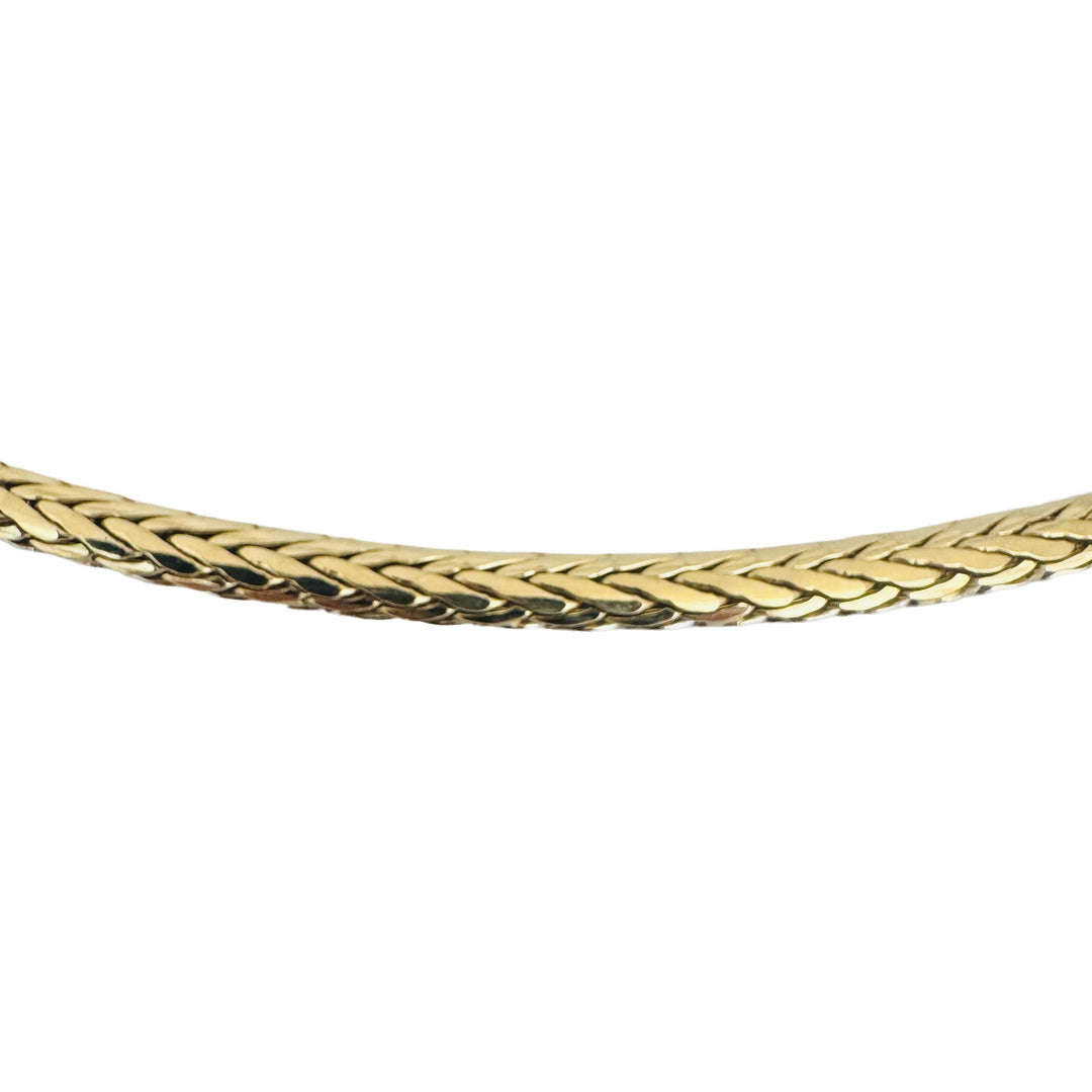 14k Yellow and White Gold 20g Reversible Thick Fancy Link Necklace Italy 18"