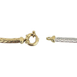 14k Yellow and White Gold 20g Reversible Thick Fancy Link Necklace Italy 18"