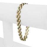 14k Yellow Gold 11.7g Vintage Faceted 7.5mm Panther Link Bracelet Italy 7.25"