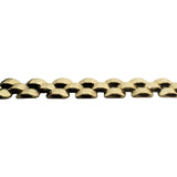14k Yellow Gold 11.7g Vintage Faceted 7.5mm Panther Link Bracelet Italy 7.25"