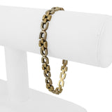 14k Yellow and White Gold 13.2g Vintage 7mm Fancy Link Bracelet Italy 7.75"