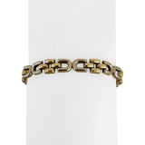14k Yellow and White Gold 13.2g Vintage 7mm Fancy Link Bracelet Italy 7.75"