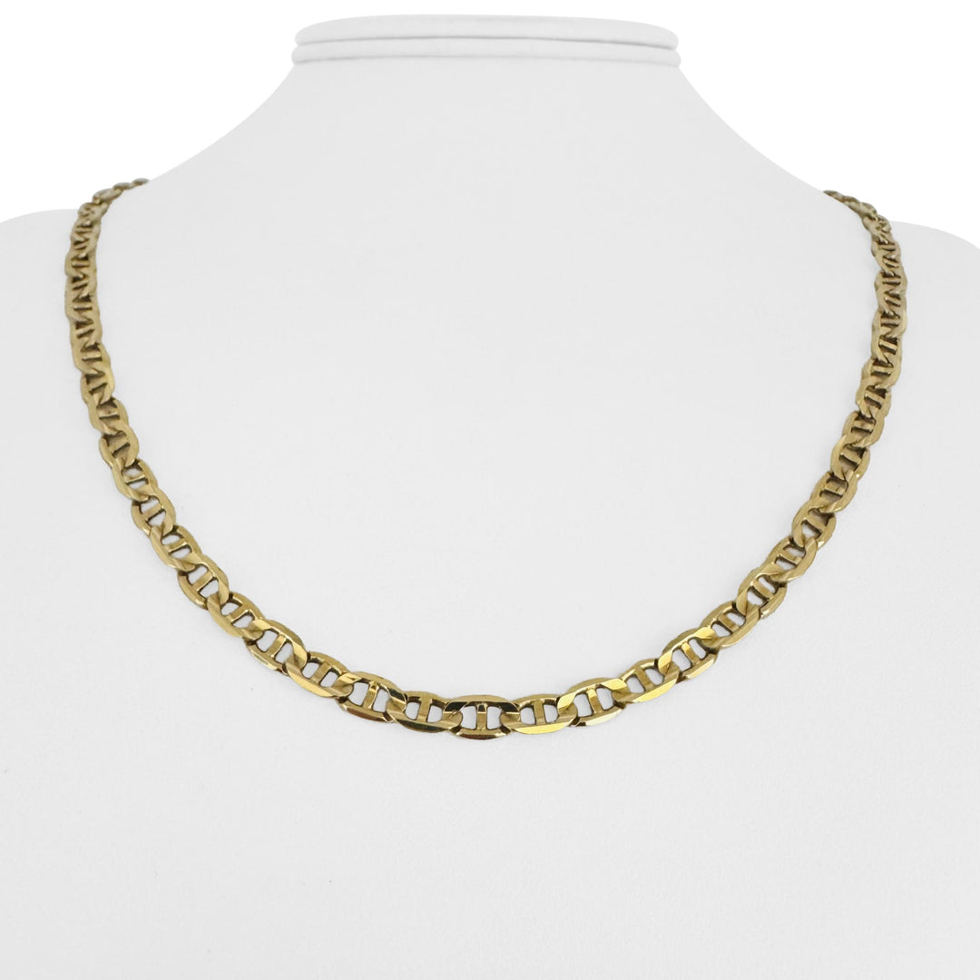 14k Yellow Gold 18.6g Solid 5mm Mariner Link Chain Necklace Italy 21"