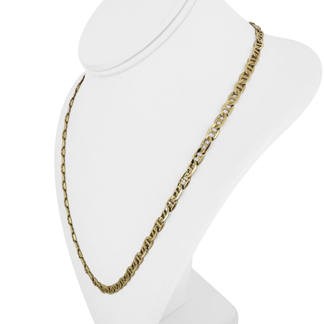 14k Yellow Gold 18.6g Solid 5mm Mariner Link Chain Necklace Italy 21"