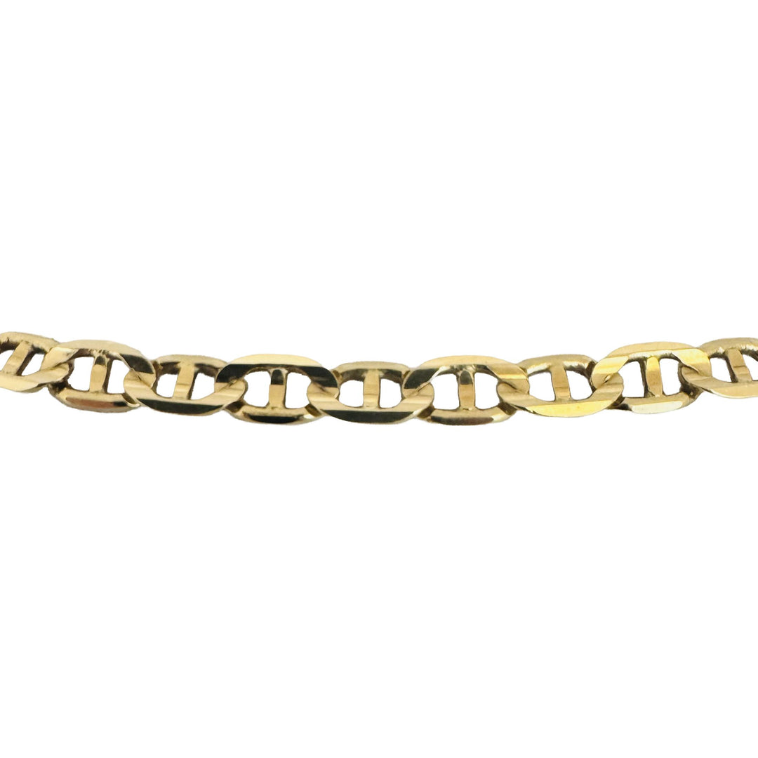 14k Yellow Gold 18.6g Solid 5mm Mariner Link Chain Necklace Italy 21"