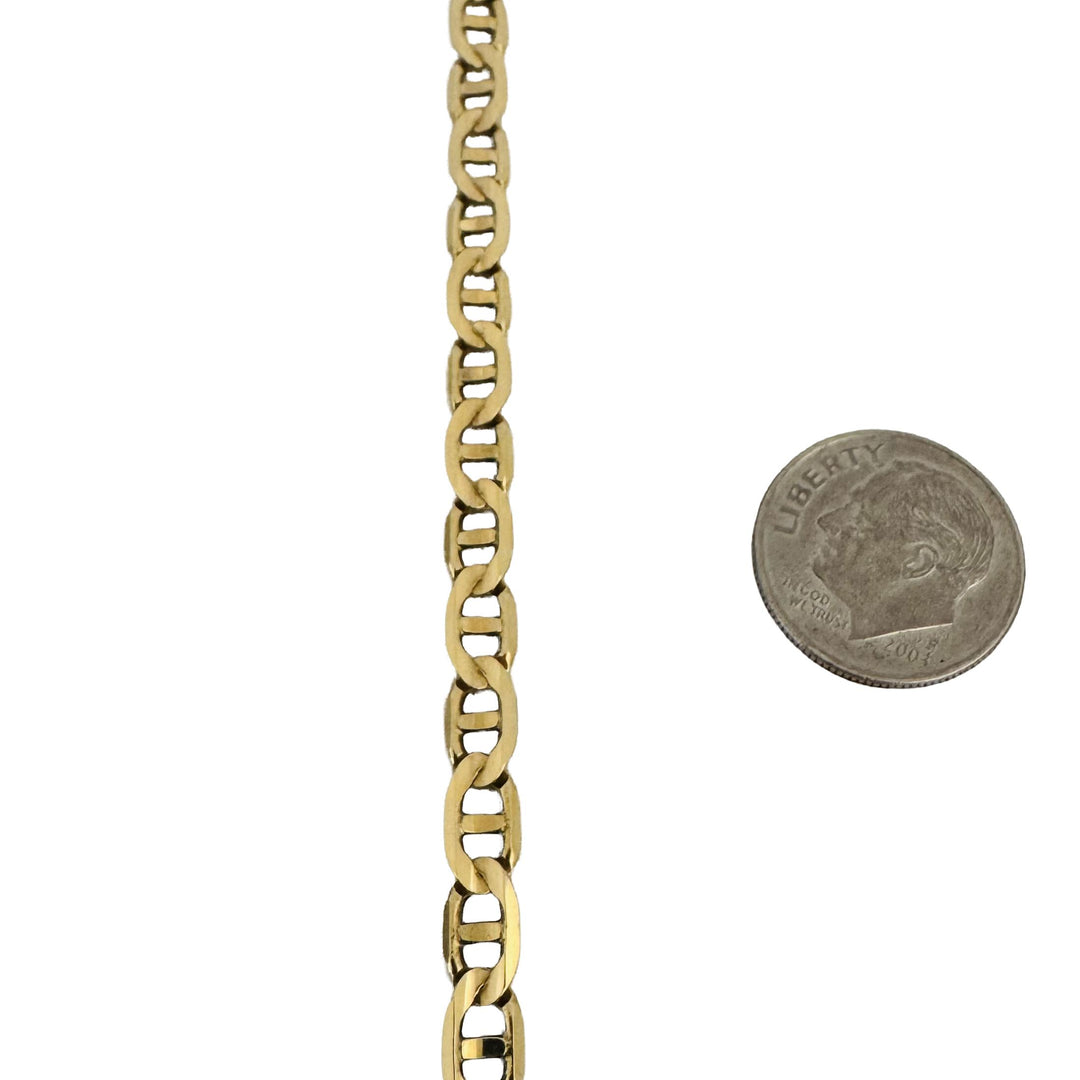 14k Yellow Gold 18.6g Solid 5mm Mariner Link Chain Necklace Italy 21"
