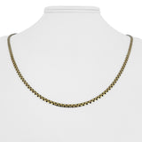 14k Yellow Gold 13.4g Solid Vintage 3mm Flattened Box Link Necklace Italy 21.5"