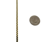 14k Yellow Gold 13.4g Solid Vintage 3mm Flattened Box Link Necklace Italy 21.5"