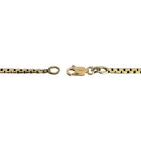 14k Yellow Gold 13.4g Solid Vintage 3mm Flattened Box Link Necklace Italy 21.5"
