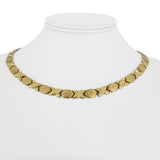 14k Yellow Gold 19.6g Ladies Vintage Hugs and Kisses XO Link Necklace 17.5"