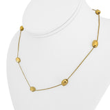 18k Yellow Gold 6.5g Ladies Vintage Bean Station Necklace Italy 16"