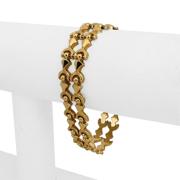18k Yellow Gold 18.2g Vintage Ladies 14mm Fancy Link Bracelet Italy 7