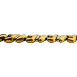 18k Yellow and White Gold 48.6g Vintage Thick Fancy Link Necklace Italy 16.5"
