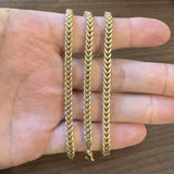 14k Yellow Gold 21.3g Squared 4mm Franco Link Chain Necklace 26"