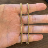 14k Yellow Gold 12.5g Squared 3mm Franco Link Chain Necklace 22"