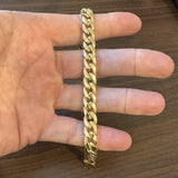 10k Yellow Gold 21g Semi Solid Men's 9mm Curb Cuban Link Bracelet 9"