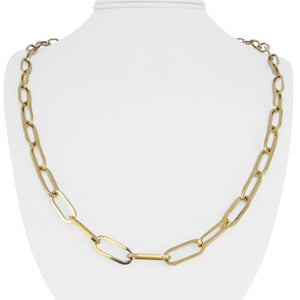 14k Yellow Gold 33g Solid Heavy 6.5mm Paperclip Link Chain Necklace 24"