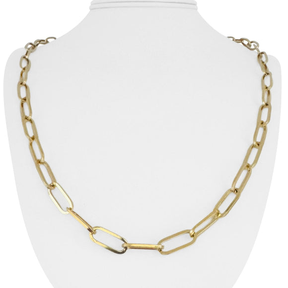 14k Yellow Gold 33g Solid Heavy 6.5mm Paperclip Link Chain Necklace 24