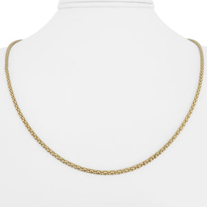 14k Yellow Gold 4.1g Light Hollow 2mm Popcorn Link Necklace Italy 20"
