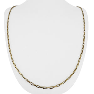 14k Yellow Gold 11g Solid Thin 2.5mm Rectangle Cable Link Chain Necklace 26"