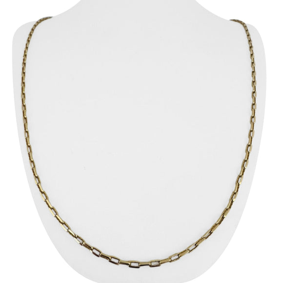 14k Yellow Gold 11g Solid Thin 2.5mm Rectangle Cable Link Chain Necklace 26