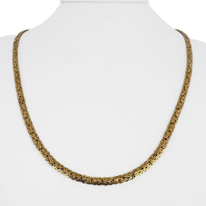 14k Yellow Gold 9g Ladies 3.5mm Byzantine Link Chain Necklace Italy 22"