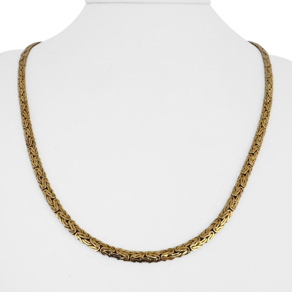 14k Yellow Gold 9g Ladies 3.5mm Byzantine Link Chain Necklace Italy 22