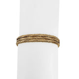 14k Yellow Gold 23.6g Solid Diamond Cut Beaded Chevron Style Link Bracelet 7"