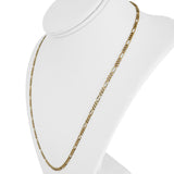 19k Portuguese Yellow Gold 12.5g Solid 3.5mm Figaro Link Chain Necklace 21.5"