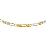19k Portuguese Yellow Gold 12.5g Solid 3.5mm Figaro Link Chain Necklace 21.5"