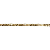 19k Portuguese Yellow Gold 12.5g Solid 3.5mm Figaro Link Chain Necklace 21.5"