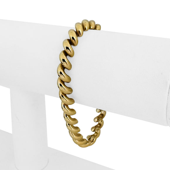 14k Yellow Gold 14.2g Ladies Polished 7mm San Marco Link Bracelet 7